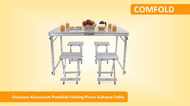 COMFOLD Outdoor Aluminum Portable Folding Picnic Suitcase Table review